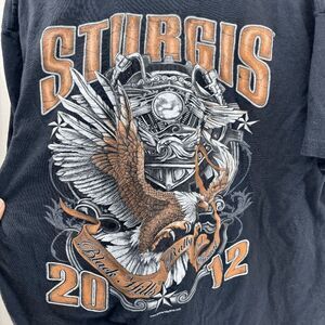 Sturgis Black HIlls Rally 2012 Eagle Engine Mens Size XL Black Shirt EUC